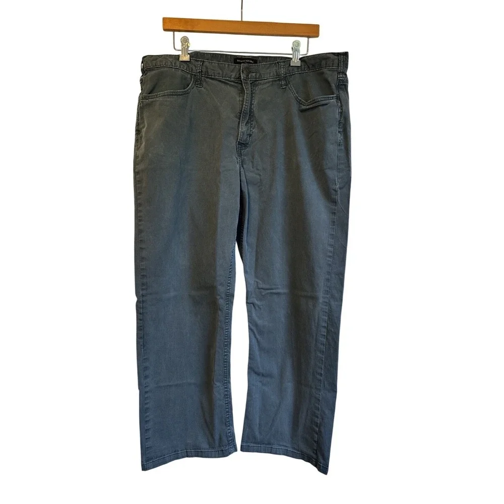 Banana Republic Slim Fit‎ Gray Stretch Cotton Pants Mens 38 Altered Inseam 25